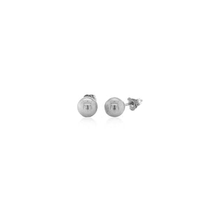 14k White Gold Classic Round Stud Earrings