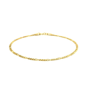 1.5mm 14k Yellow Gold Figaro Anklet