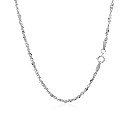 1.7mm 14k White Gold Singapore Chain