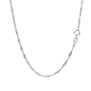 1.5mm 10k White Gold Singapore Chain