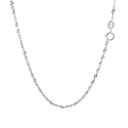 1.5mm 14k White Gold Singapore Chain