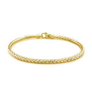 3.0mm 14k Yellow Gold  Fancy Weave Bangle