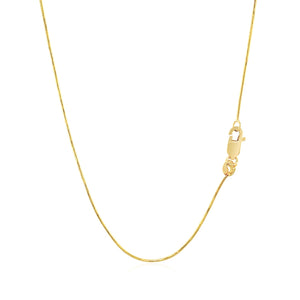 0.7mm 14k Yellow Gold Round Snake Chain