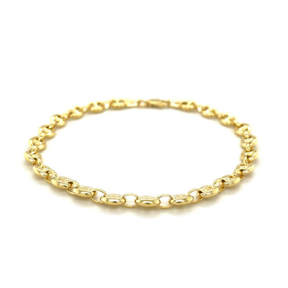 4.7mm 14k Yellow Gold Puffed Mariner Link Bracelet