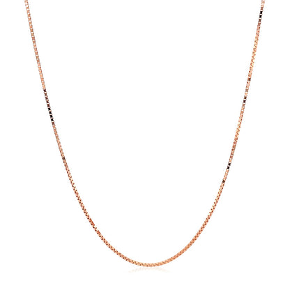 0.7mm 14k Rose Gold Adjustable Box Chain