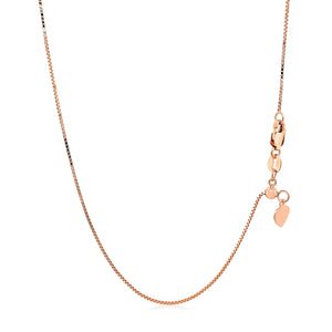 0.7mm 14k Rose Gold Adjustable Box Chain