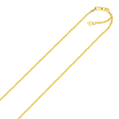 1.6mm 10k Yellow Gold Adjustable Sparkle Chain