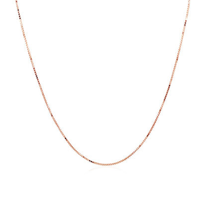 0.6mm 14k Rose Gold Classic Box Chain