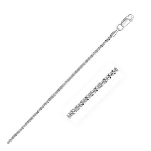 1.0mm 14k White Gold Sparkle Chain