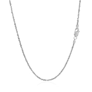 1.0mm 14k White Gold Sparkle Chain