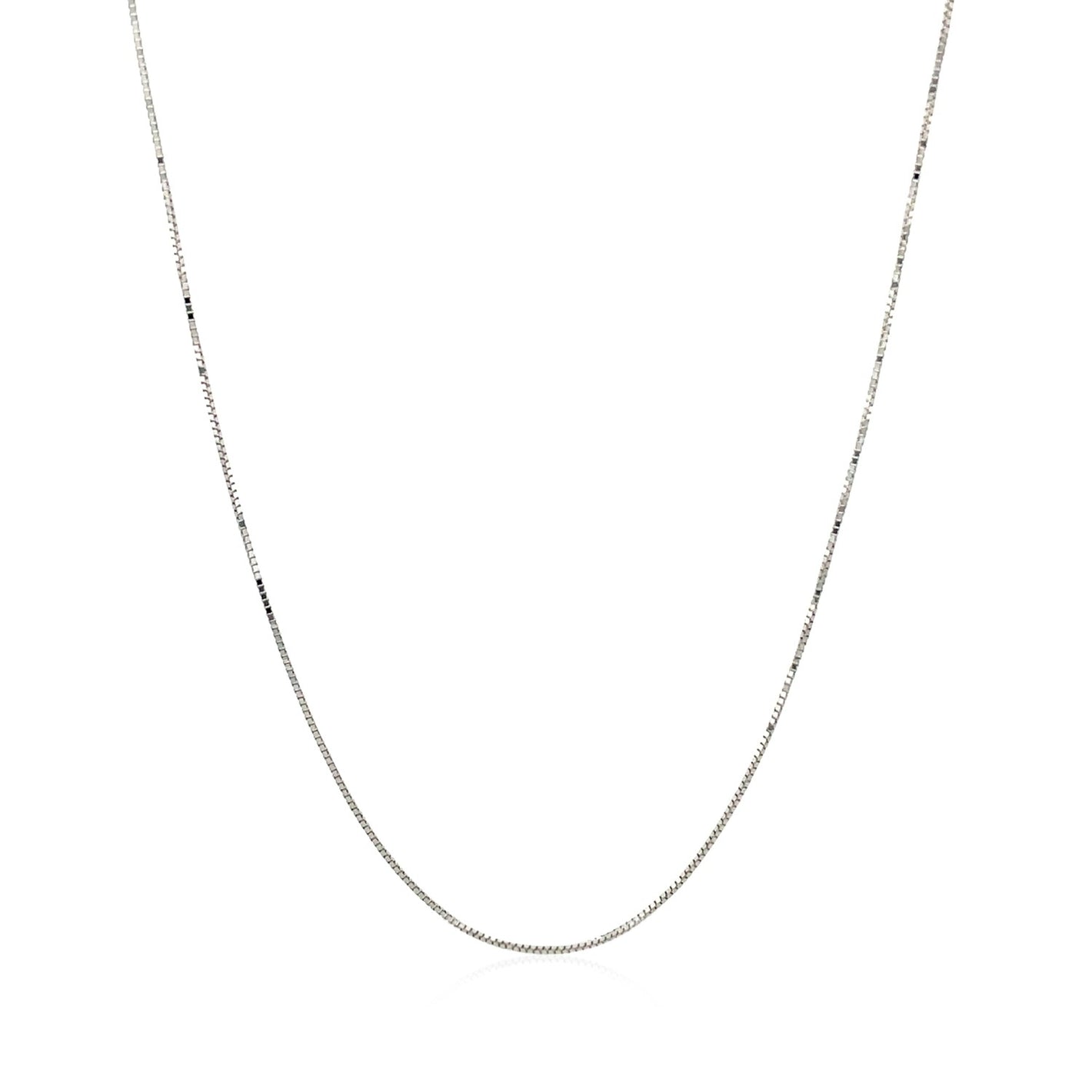 0.45mm 14k White Gold Classic Box Chain