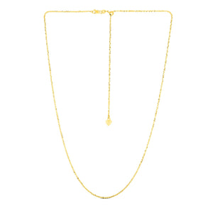 1.5mm 14k Yellow Gold Adjustable Sparkle Chain