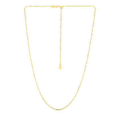 1.5mm 14k Yellow Gold Adjustable Sparkle Chain