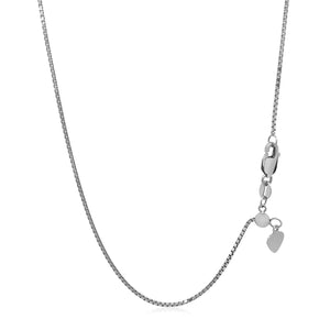 1.1mm 14k White Gold Adjustable Box Chain