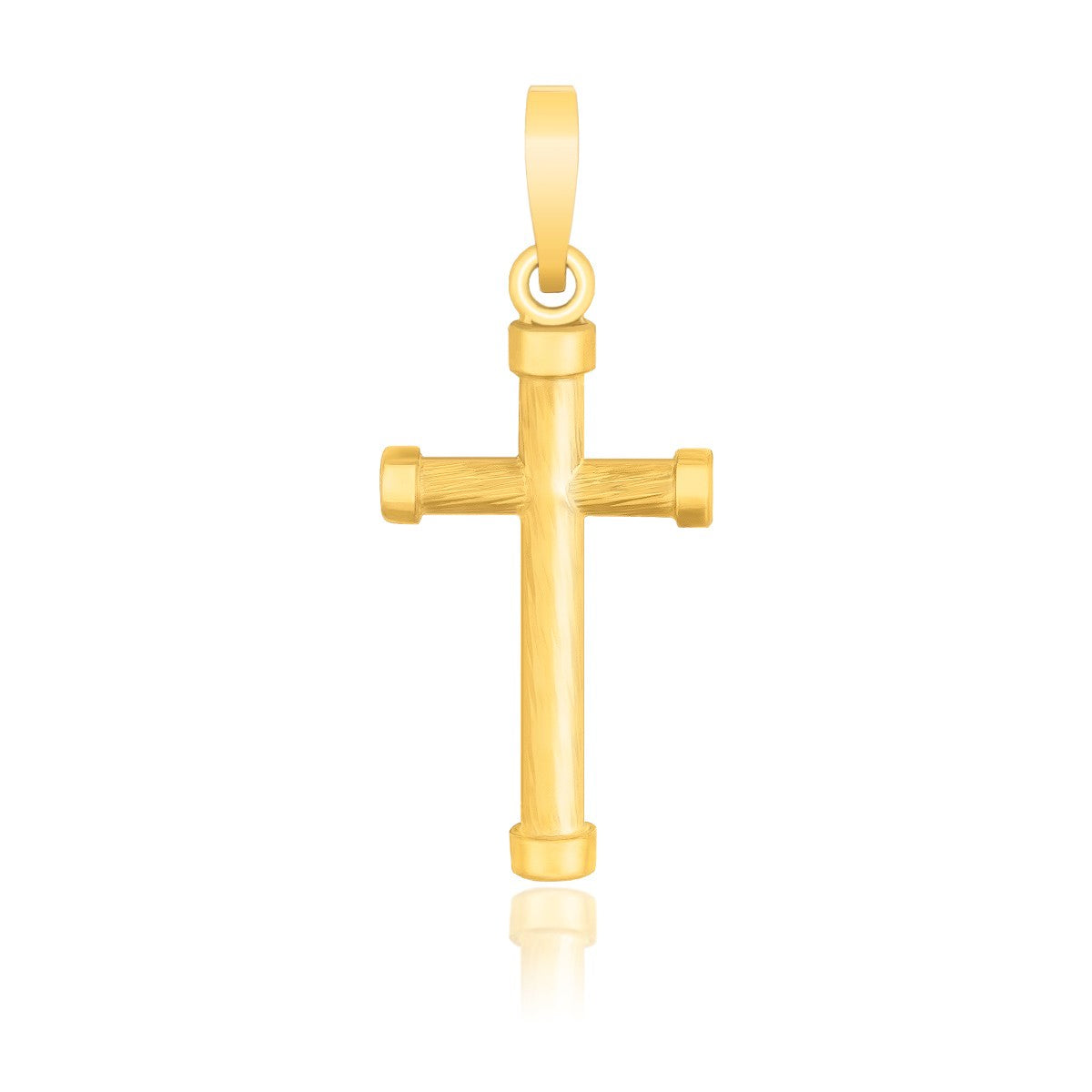 14k Yellow Gold Cross with Rounded Ends Pendant