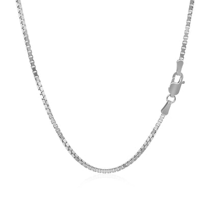 1.4mm 14k White Gold Classic Box Chain