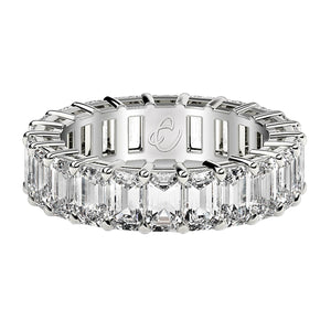 5 cttw Emerald Cut Lab Grown Diamond Eternity Ring in 14k White Gold (FG/VS2)