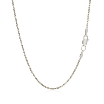 1.4mm 18k White Gold Round Wheat Chain