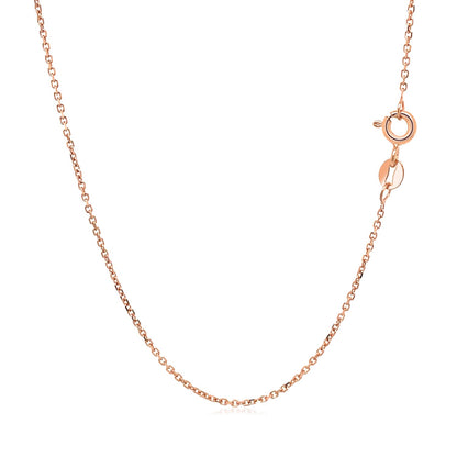 1.1mm 14k Rose Gold Diamond Cut Cable Link Chain