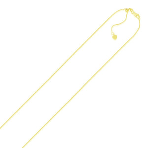 0.9mm 14k Yellow Gold Adjustable Cable Chain