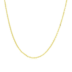 0.9mm 14k Yellow Gold Adjustable Cable Chain