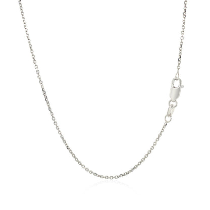 1.1mm 14k White Gold Diamond Cut Cable Link Chain