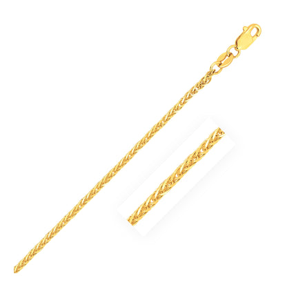 1.8mm 14k Yellow Gold Square Wheat Chain