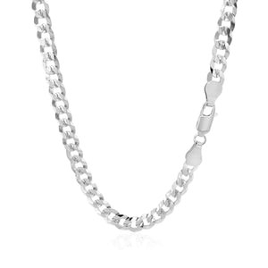 5.7mm 14k White Gold Solid Curb Chain