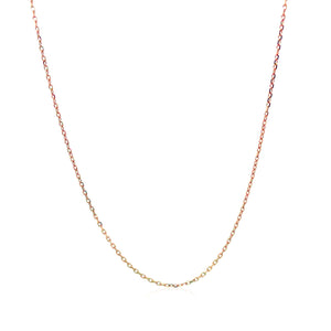 0.8mm 14k Rose Gold Diamond Cut Cable Link Chain