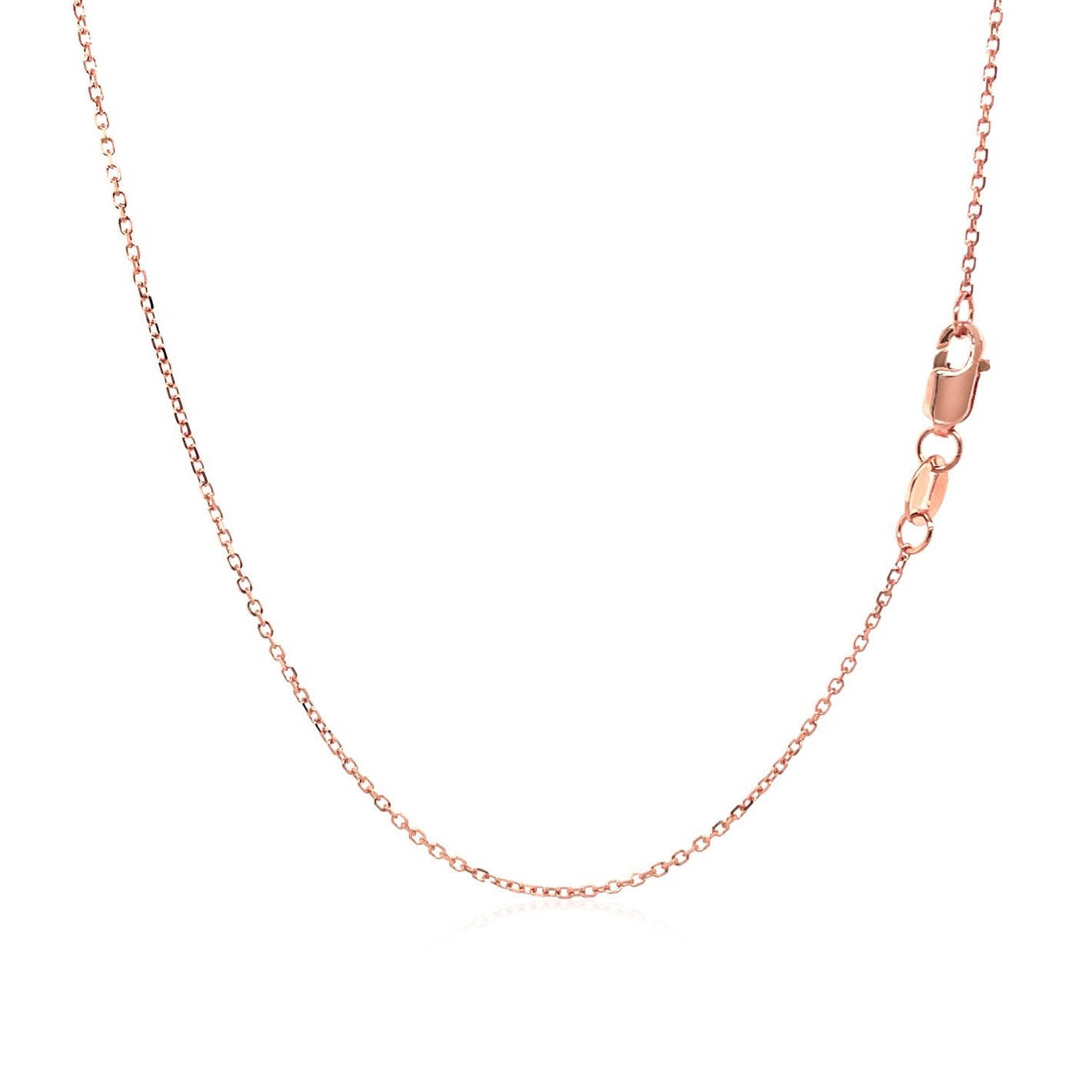 0.8mm 14k Rose Gold Diamond Cut Cable Link Chain