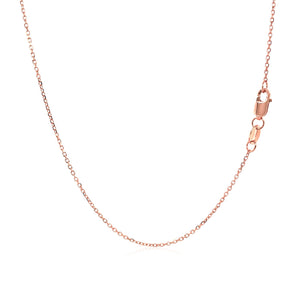 0.8mm 14k Rose Gold Diamond Cut Cable Link Chain