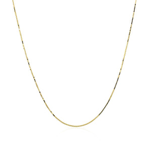 0.6mm 14k Yellow Gold Classic Box Chain