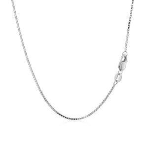 1.0mm 10k White Gold Classic Box Chain