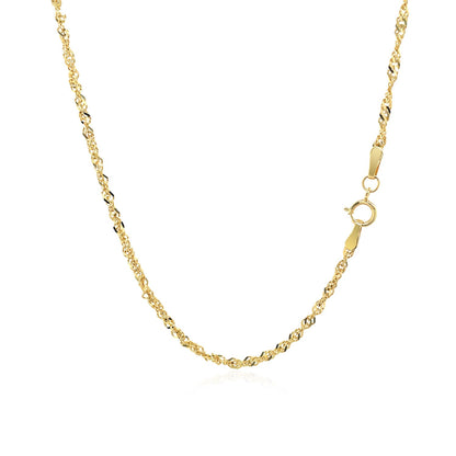 1.7mm 14k Yellow Gold Singapore Chain