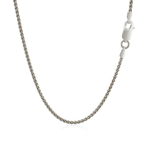 1.3mm Sterling Silver Rhodium Plated Wheat Chain