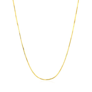 0.8mm 14k Yellow Gold Octagonal Shiny Snake Chain