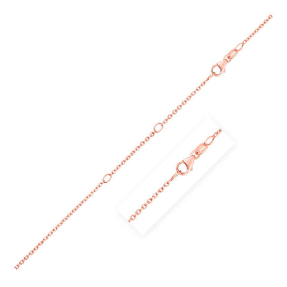 1.2mm 14k Rose Gold Double Extendable Cable Chain