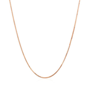 0.8mm 14k Rose Gold Classic Box Chain