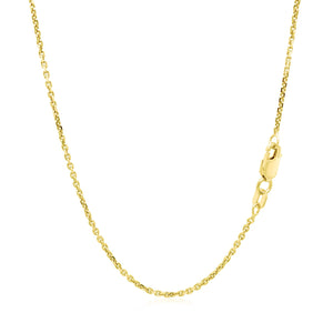 1.4mm 14k Yellow Gold Diamond Cut Cable Link Chain