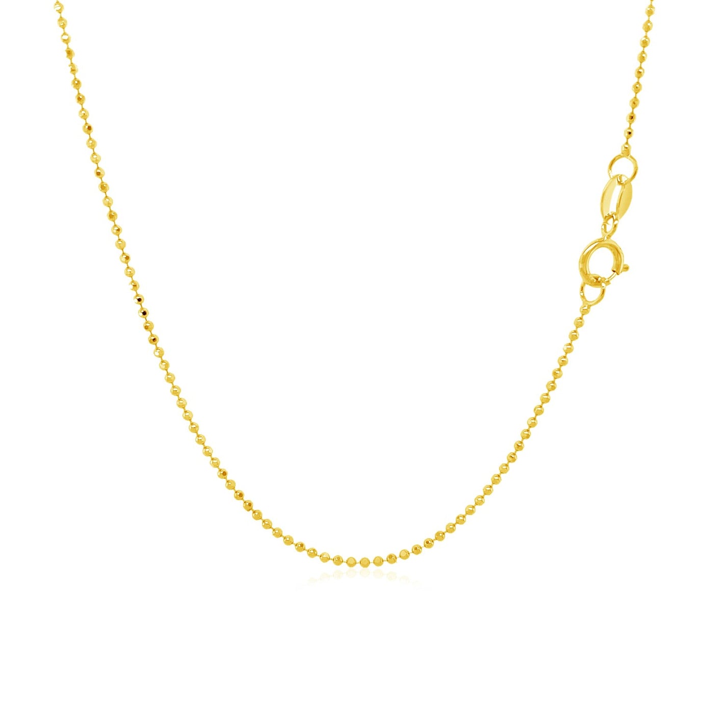 1.0mm 14k Yellow Gold Diamond-Cut Bead Chain