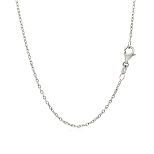 1.5mm 14k White Gold Round Cable Link Chain