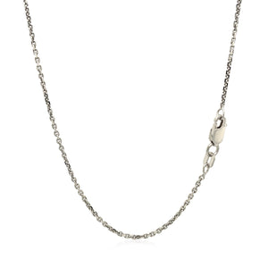 1.4mm 14k White Gold Diamond Cut Cable Link Chain