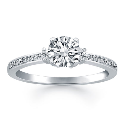 14k White Gold Diamond Accent Engagement Ring