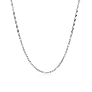 1.5mm 14k White Gold Gourmette Chain