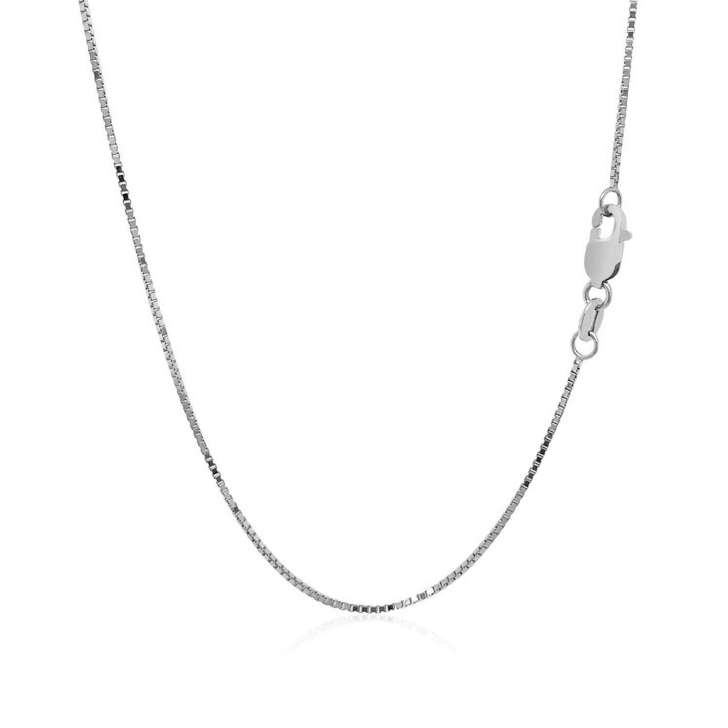 0.8mm 18k White Gold Box Chain