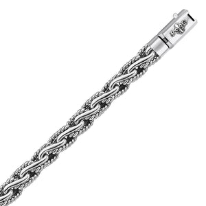 Oxidized Sterling Silver  in a Cable Motif Men's Chain Bracelet