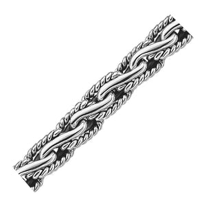 Oxidized Sterling Silver  in a Cable Motif Men's Chain Bracelet