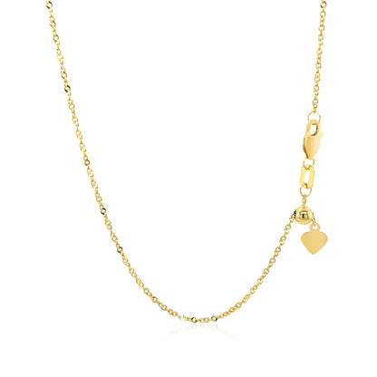 1.1mm 14k Yellow Gold Singapore Style Adjustable Chain