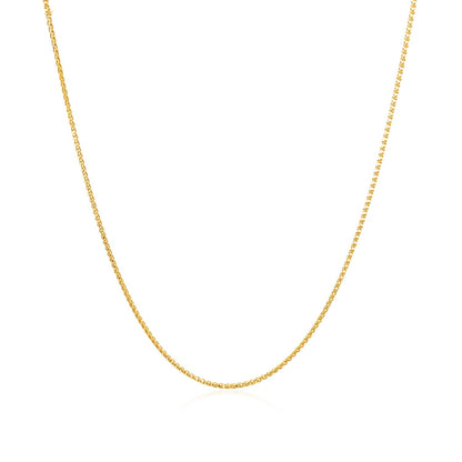 0.6mm 14k Yellow Gold Diamond Cut Round Wheat Chain