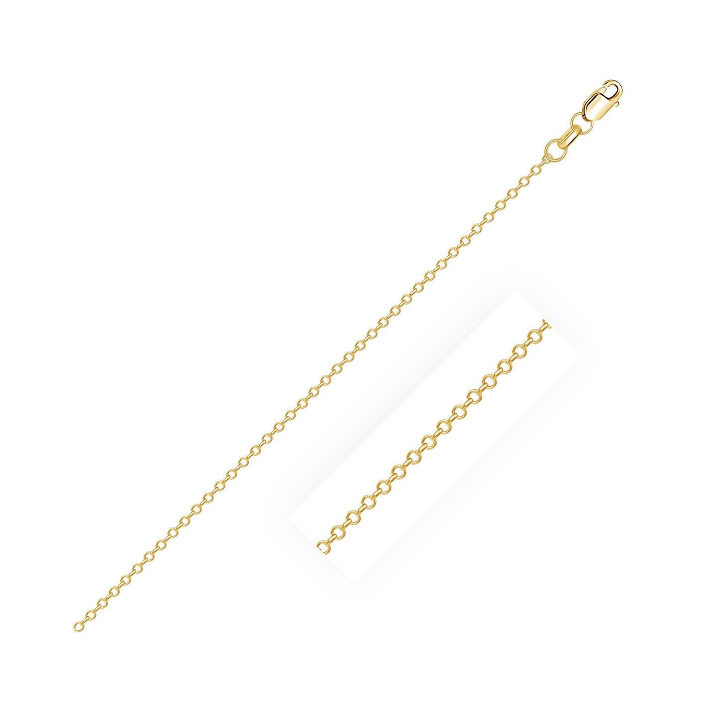 0.8mm 14k Yellow Gold Diamond Cut Cable Link Chain